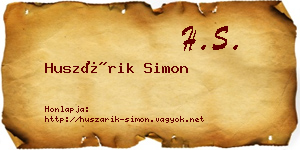 Huszárik Simon névjegykártya